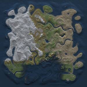 Thumbnail Rust Map: Procedural Map, Size: 4500, Seed: 1168860372, 17 Monuments
