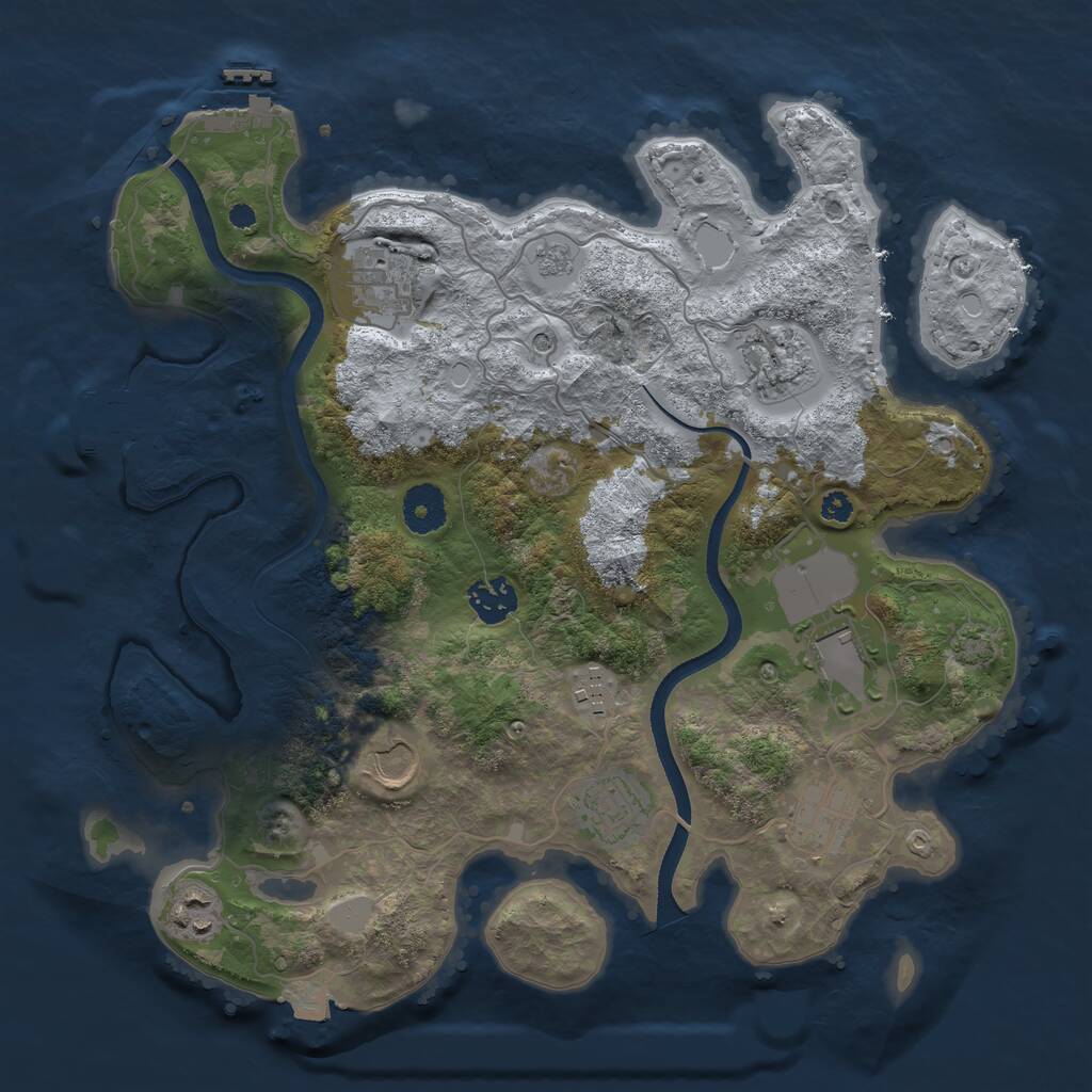 Rust Map: Procedural Map, Size: 3500, Seed: 1189906285, 15 Monuments