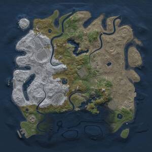 Thumbnail Rust Map: Procedural Map, Size: 4000, Seed: 438781481, 14 Monuments