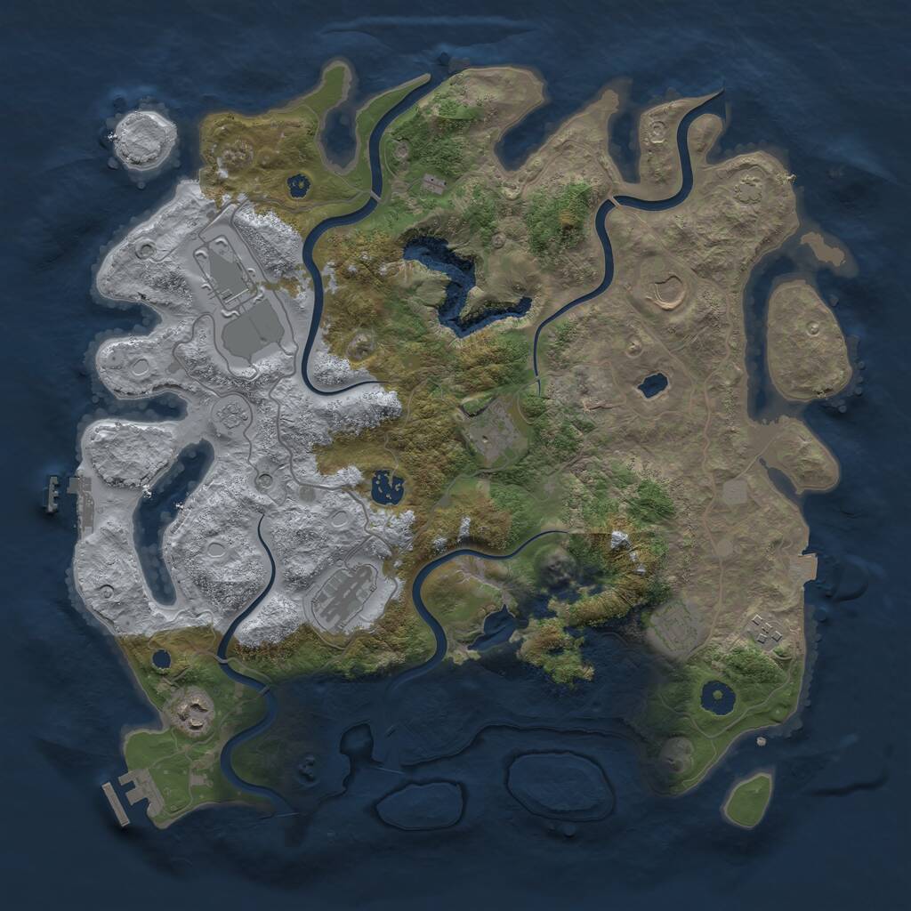 Rust Map: Procedural Map, Size: 4000, Seed: 438781481, 14 Monuments