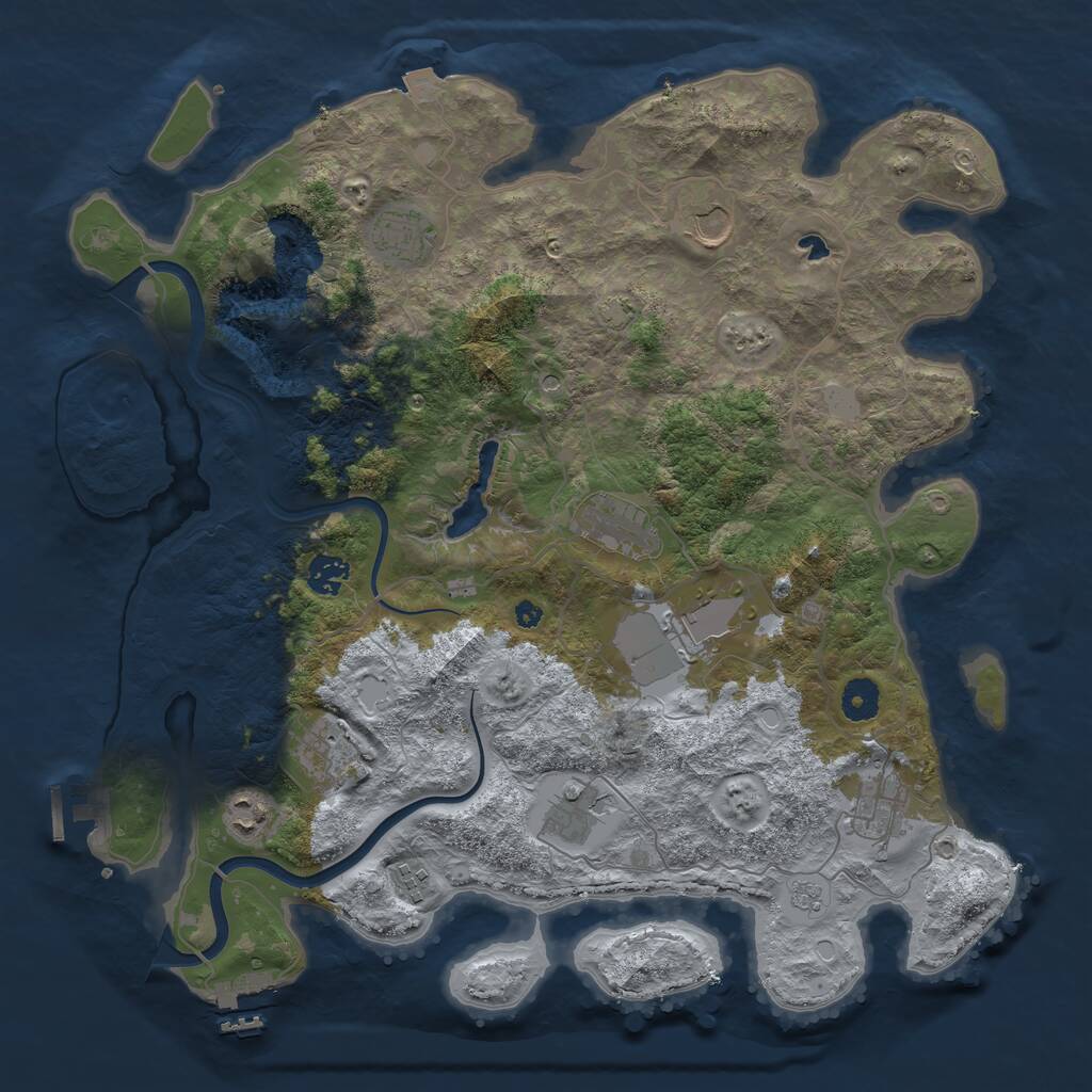 Rust Map: Procedural Map, Size: 4000, Seed: 15971, 16 Monuments