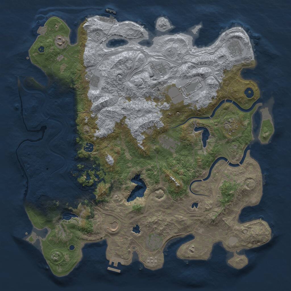 Rust Map: Procedural Map, Size: 4500, Seed: 29002116, 17 Monuments