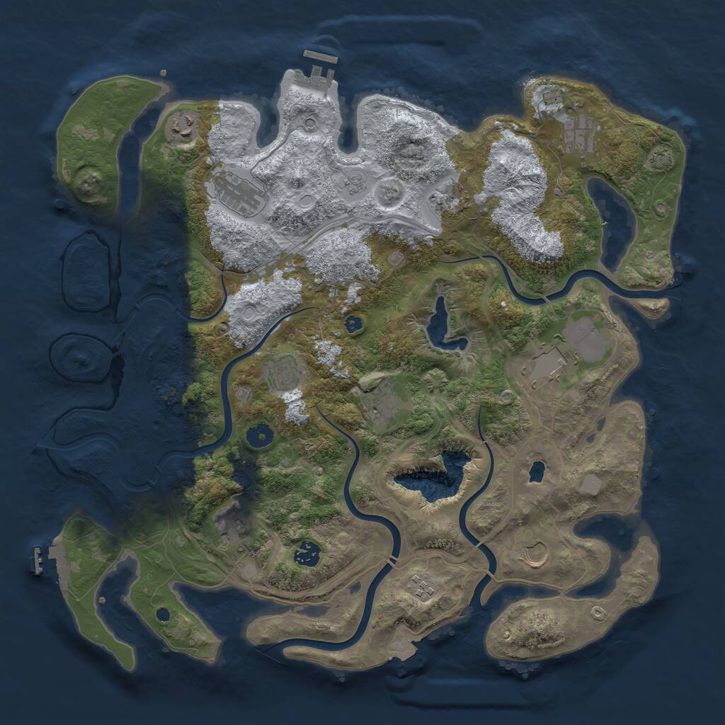Rust Map: Procedural Map, Size: 4250, Seed: 905977662, 17 Monuments