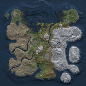 Thumbnail Rust Map: Procedural Map, Size: 3500, Seed: 5841239, 14 Monuments
