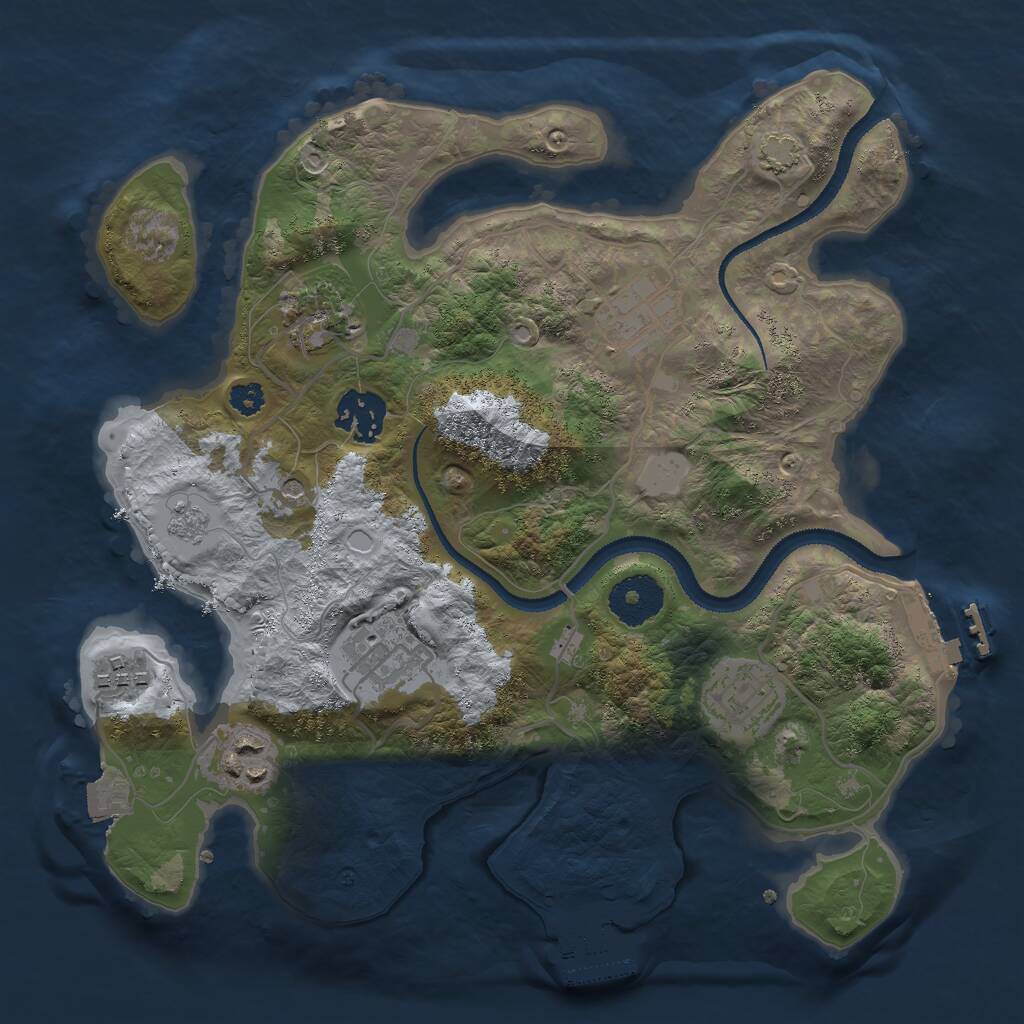 Rust Map: Procedural Map, Size: 3000, Seed: 832842080, 13 Monuments