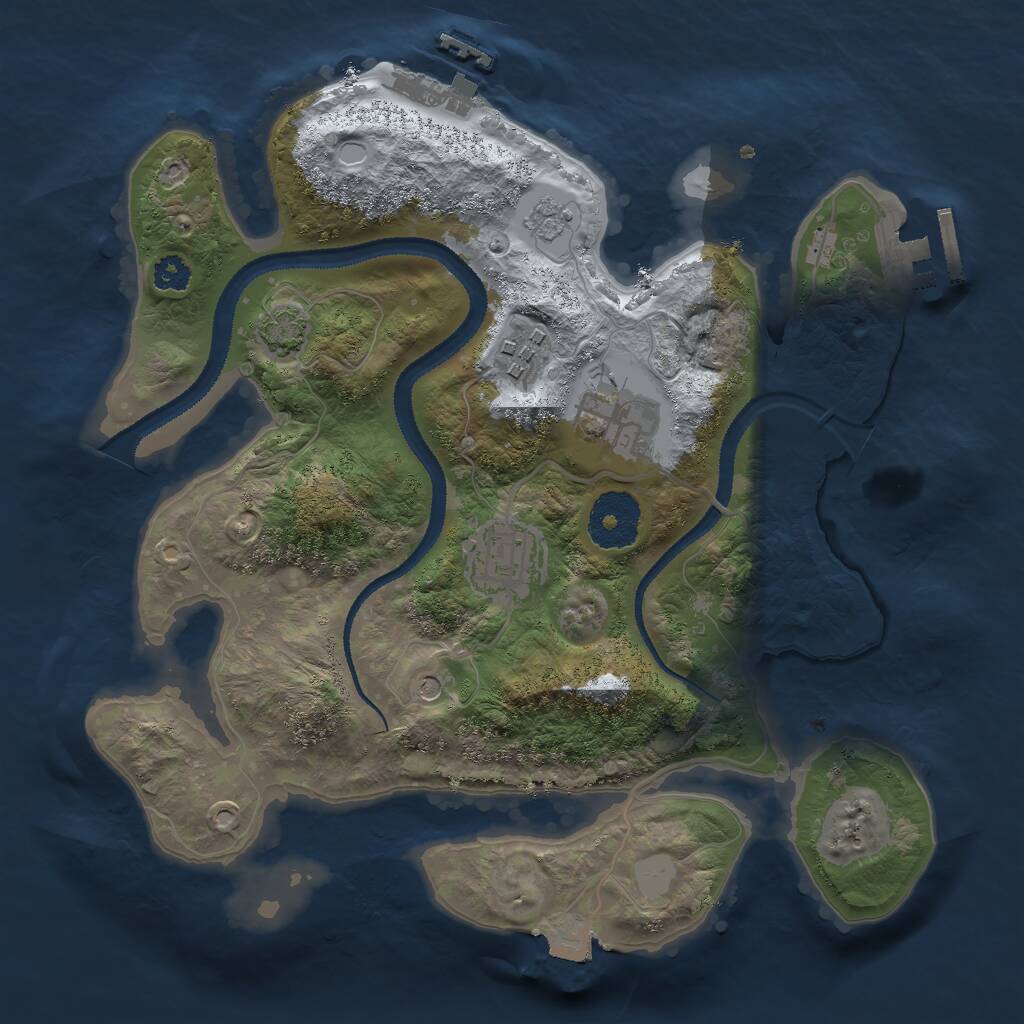 Rust Map: Procedural Map, Size: 2800, Seed: 843089780, 9 Monuments