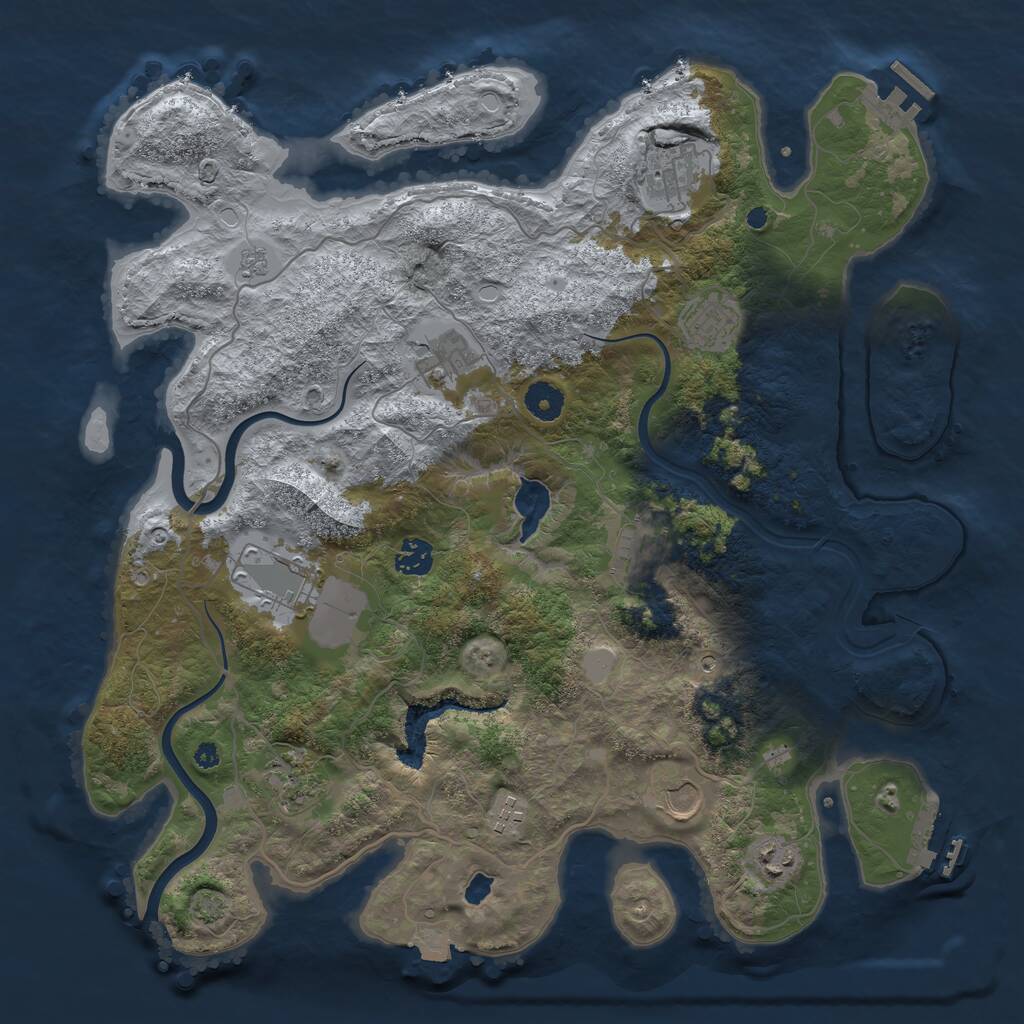 Rust Map: Procedural Map, Size: 4000, Seed: 2112625778, 16 Monuments