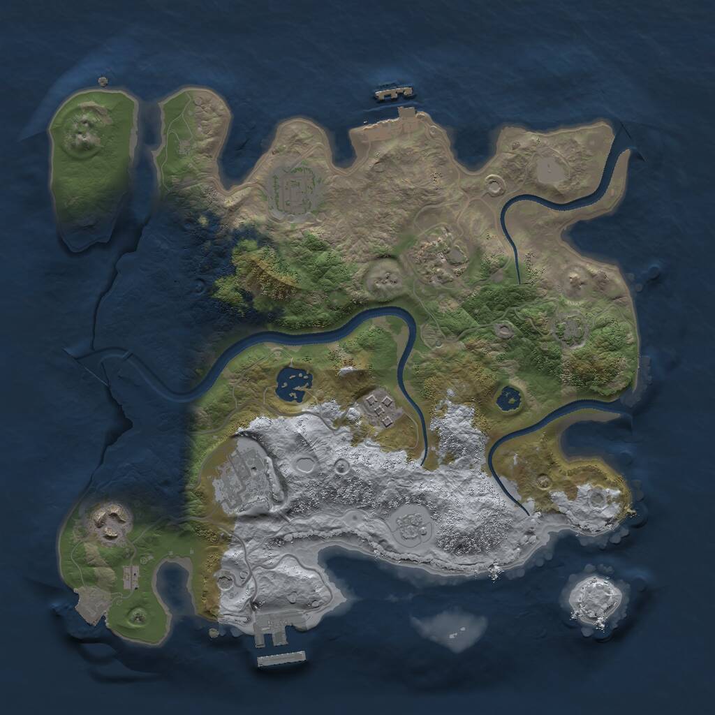 Rust Map: Procedural Map, Size: 3000, Seed: 1866507111, 12 Monuments