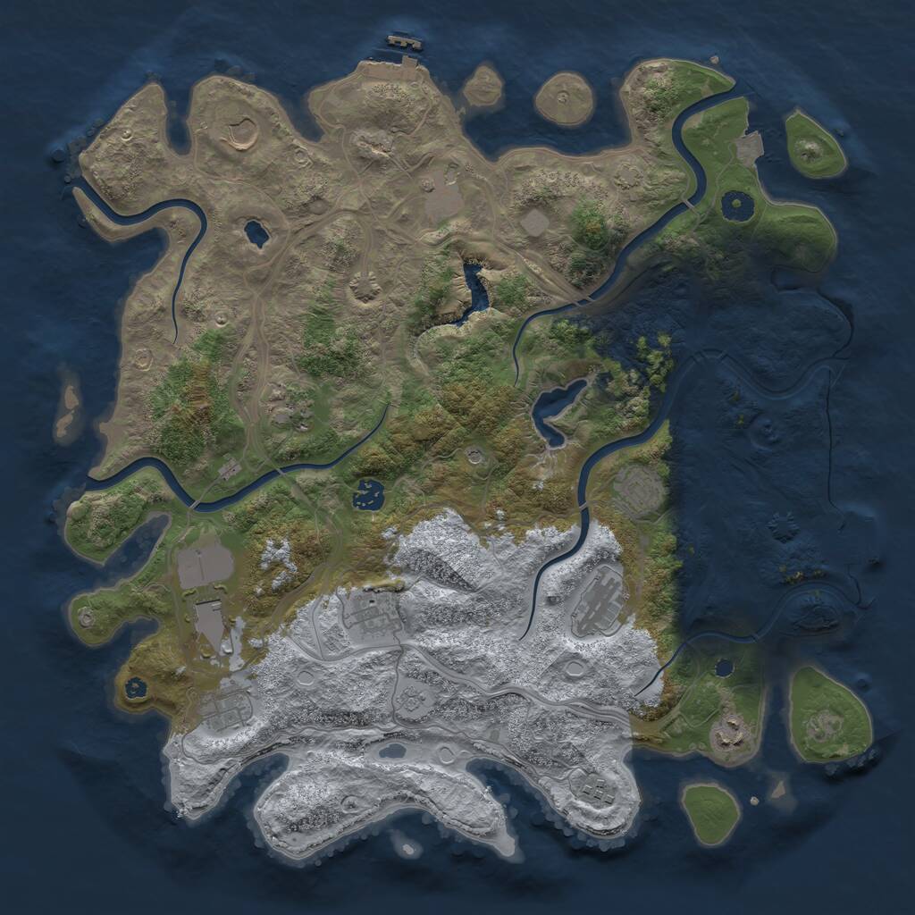 Rust Map: Procedural Map, Size: 4250, Seed: 1577768322, 17 Monuments