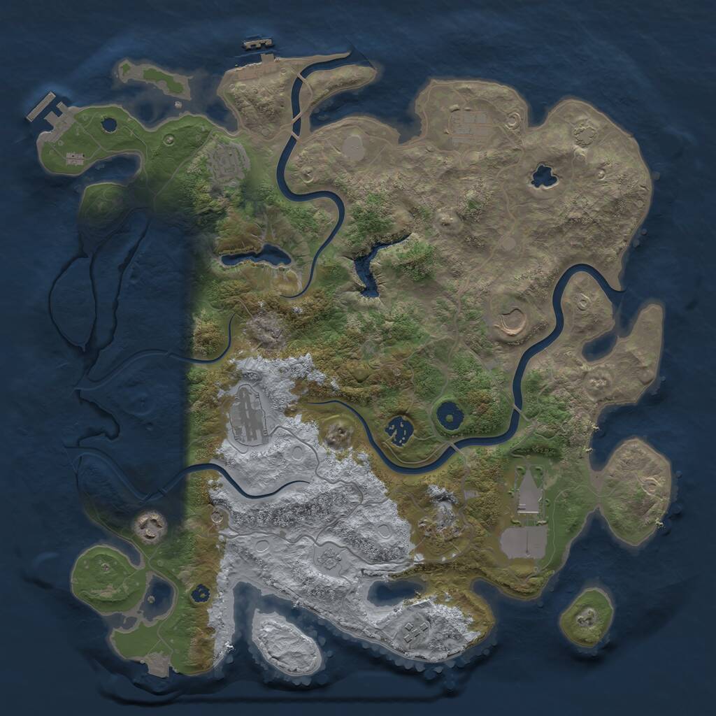 Rust Map: Procedural Map, Size: 4000, Seed: 10252099, 15 Monuments