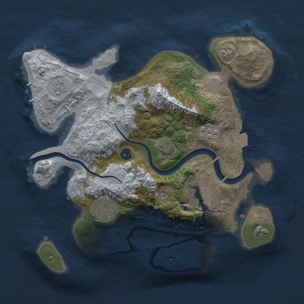 Rust Map: Procedural Map, Size: 2650, Seed: 45976181, 7 Monuments