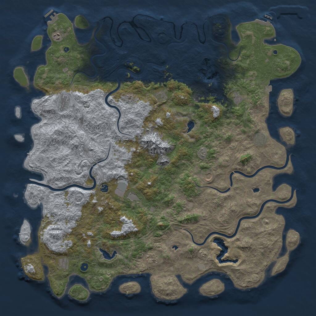 Rust Map: Procedural Map, Size: 6000, Seed: 1645150454, 17 Monuments