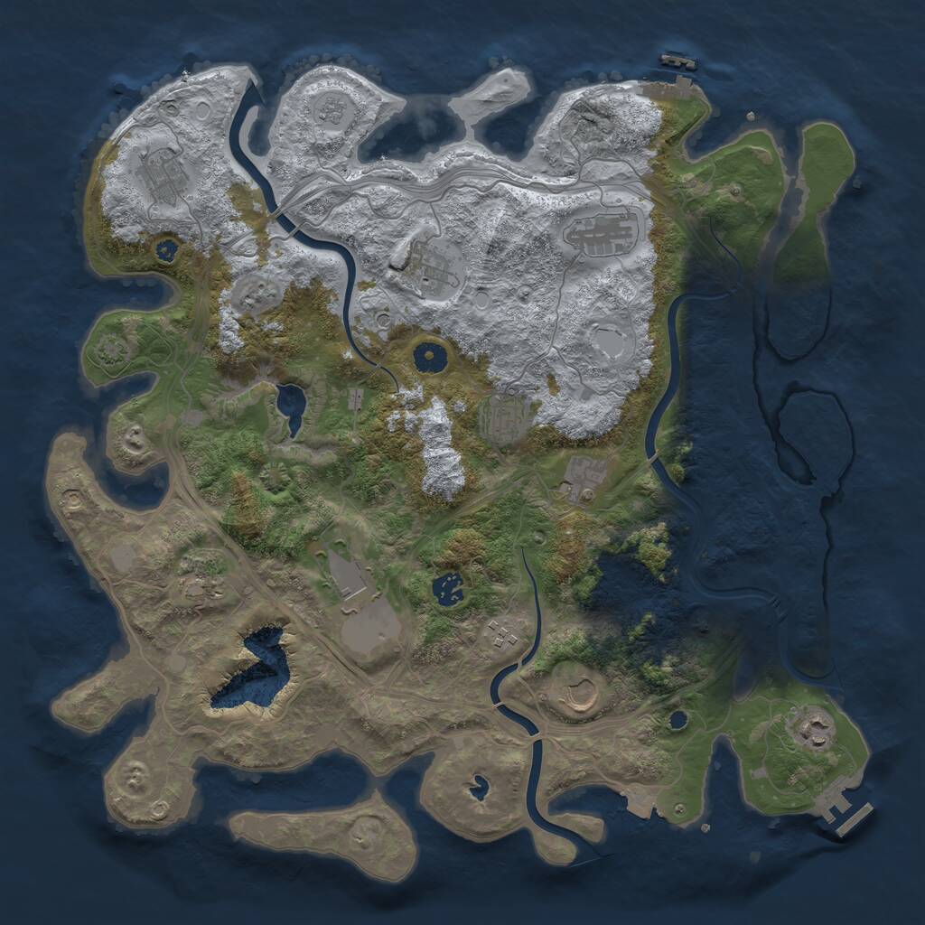 Rust Map: Procedural Map, Size: 4250, Seed: 1339648090, 17 Monuments