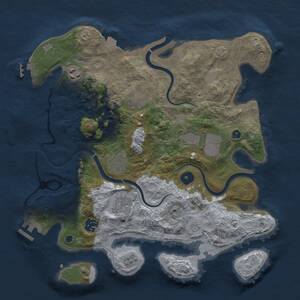 Thumbnail Rust Map: Procedural Map, Size: 3500, Seed: 1459911533, 13 Monuments