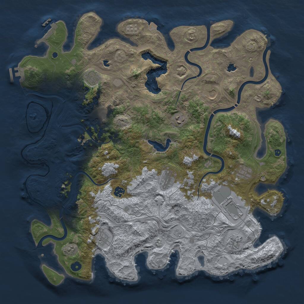 Rust Map: Procedural Map, Size: 4500, Seed: 586165588, 17 Monuments