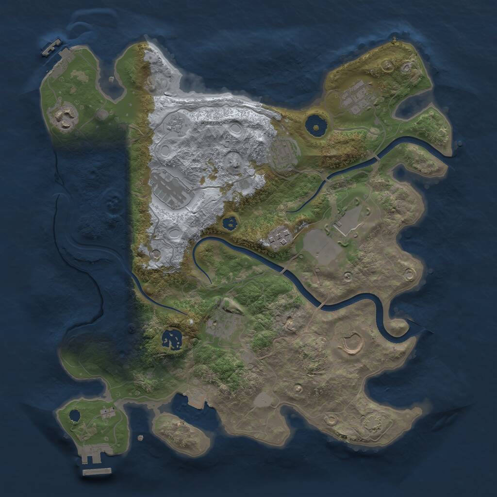 Rust Map: Procedural Map, Size: 3500, Seed: 1210336688, 15 Monuments