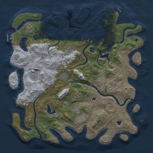 Thumbnail Rust Map: Procedural Map, Size: 4500, Seed: 65452, 16 Monuments