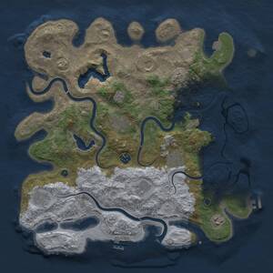 Thumbnail Rust Map: Procedural Map, Size: 4000, Seed: 638795368, 14 Monuments