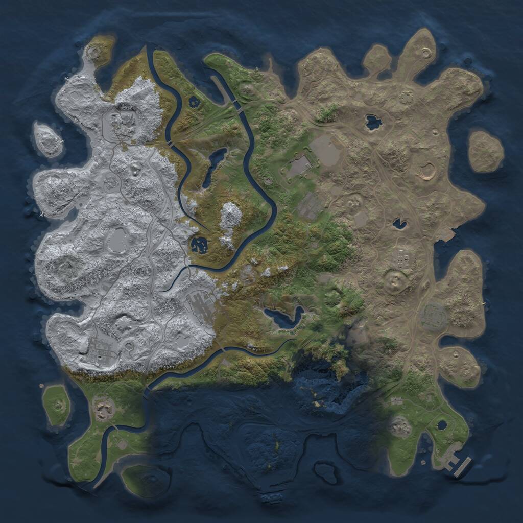 Rust Map: Procedural Map, Size: 4500, Seed: 1103562529, 17 Monuments