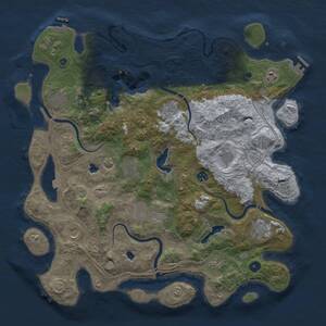 Thumbnail Rust Map: Procedural Map, Size: 4500, Seed: 416694620, 17 Monuments