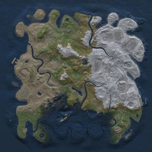 Thumbnail Rust Map: Procedural Map, Size: 4500, Seed: 2043424415, 17 Monuments
