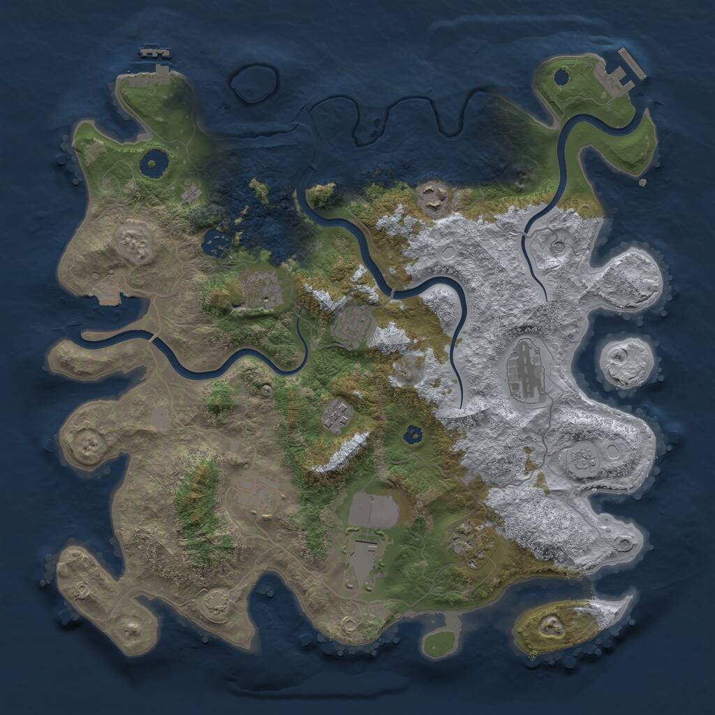 Rust Map: Procedural Map, Size: 3800, Seed: 24680, 15 Monuments