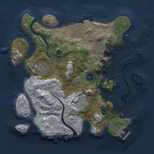 Thumbnail Rust Map: Procedural Map, Size: 3000, Seed: 93718, 9 Monuments
