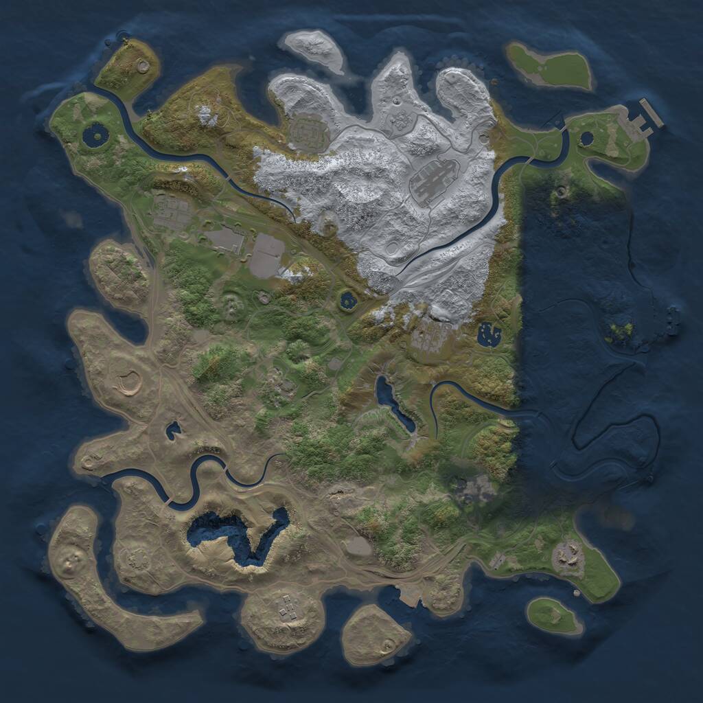 Rust Map: Procedural Map, Size: 4250, Seed: 814709030, 17 Monuments
