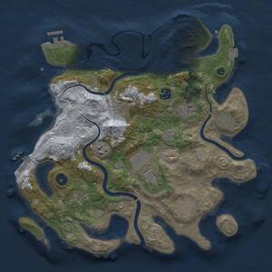 Thumbnail Rust Map: Procedural Map, Size: 3500, Seed: 1400866162, 15 Monuments