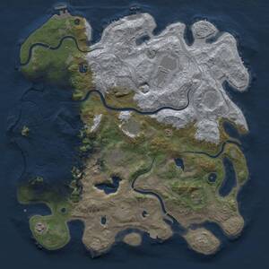 Thumbnail Rust Map: Procedural Map, Size: 4500, Seed: 1303224274, 16 Monuments