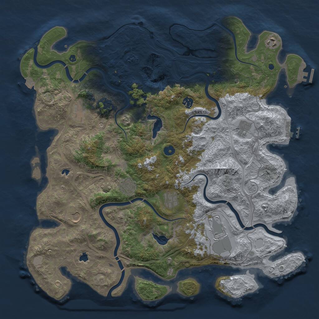 Rust Map: Procedural Map, Size: 4500, Seed: 956515245, 15 Monuments