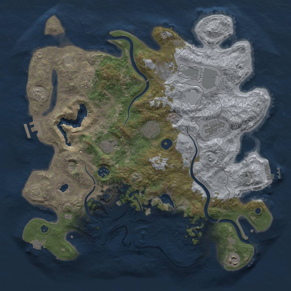 Rust Map: Procedural Map, Size: 4000, Seed: 1709257284, 16 Monuments
