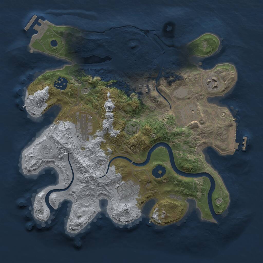 Rust Map: Procedural Map, Size: 3000, Seed: 950510172, 12 Monuments
