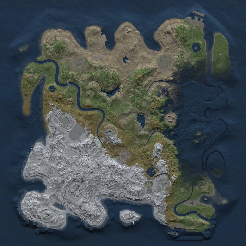Rust Map: Procedural Map, Size: 4000, Seed: 989240981, 15 Monuments