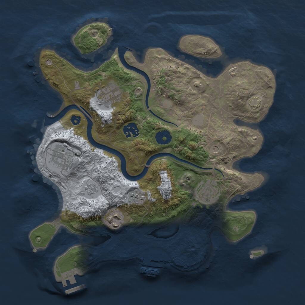 Rust Map: Procedural Map, Size: 3000, Seed: 687397845, 12 Monuments