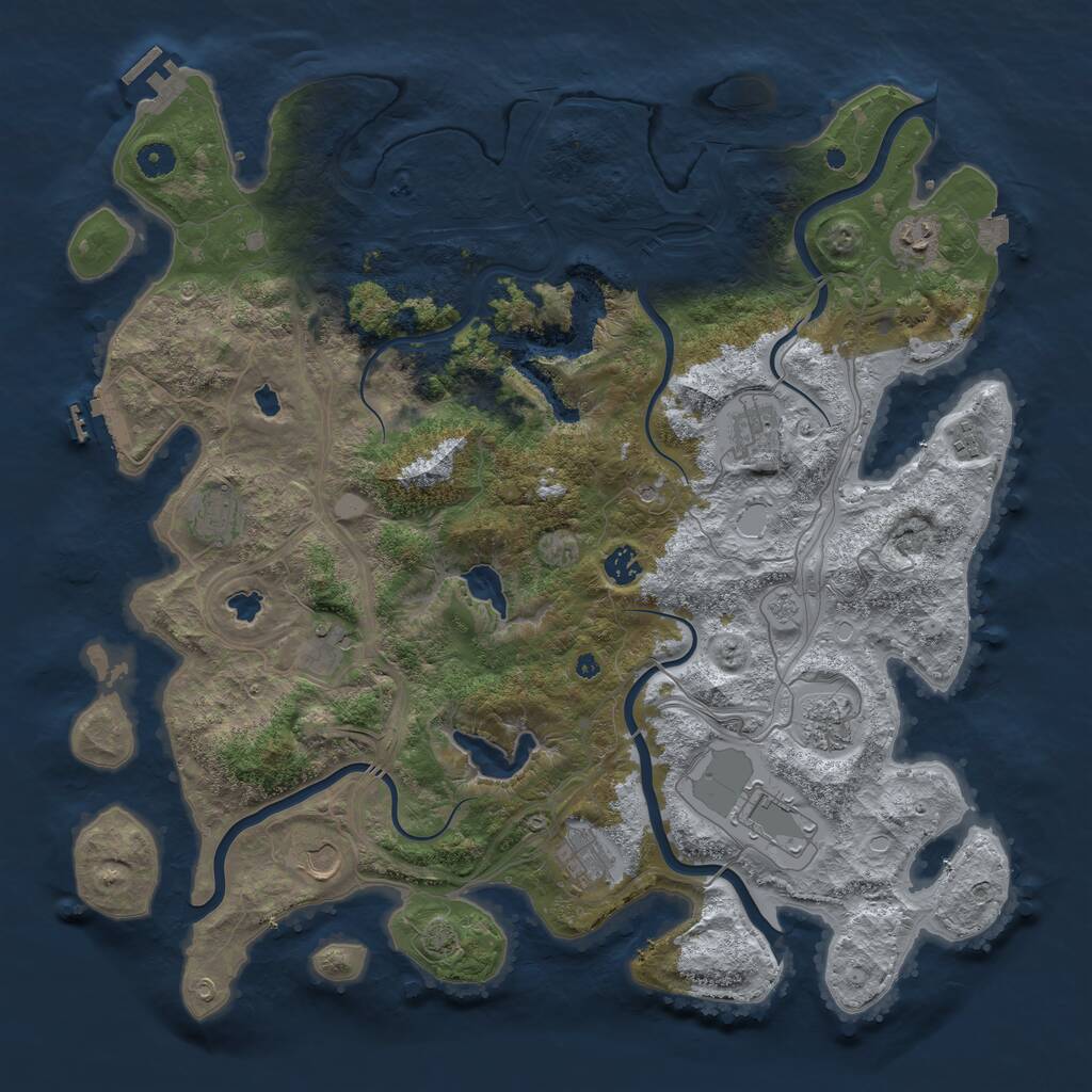Rust Map: Procedural Map, Size: 4500, Seed: 199921618, 16 Monuments