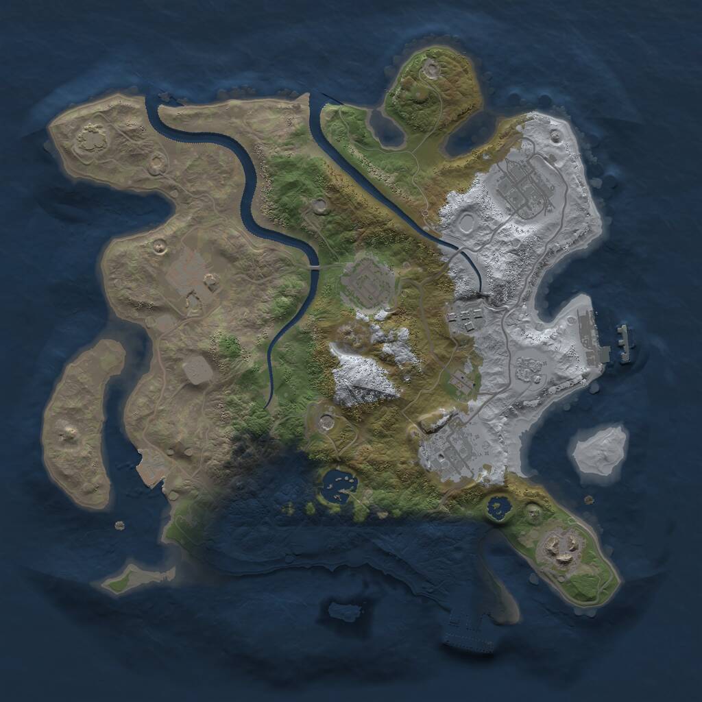 Rust Map: Procedural Map, Size: 3000, Seed: 1362522386, 13 Monuments