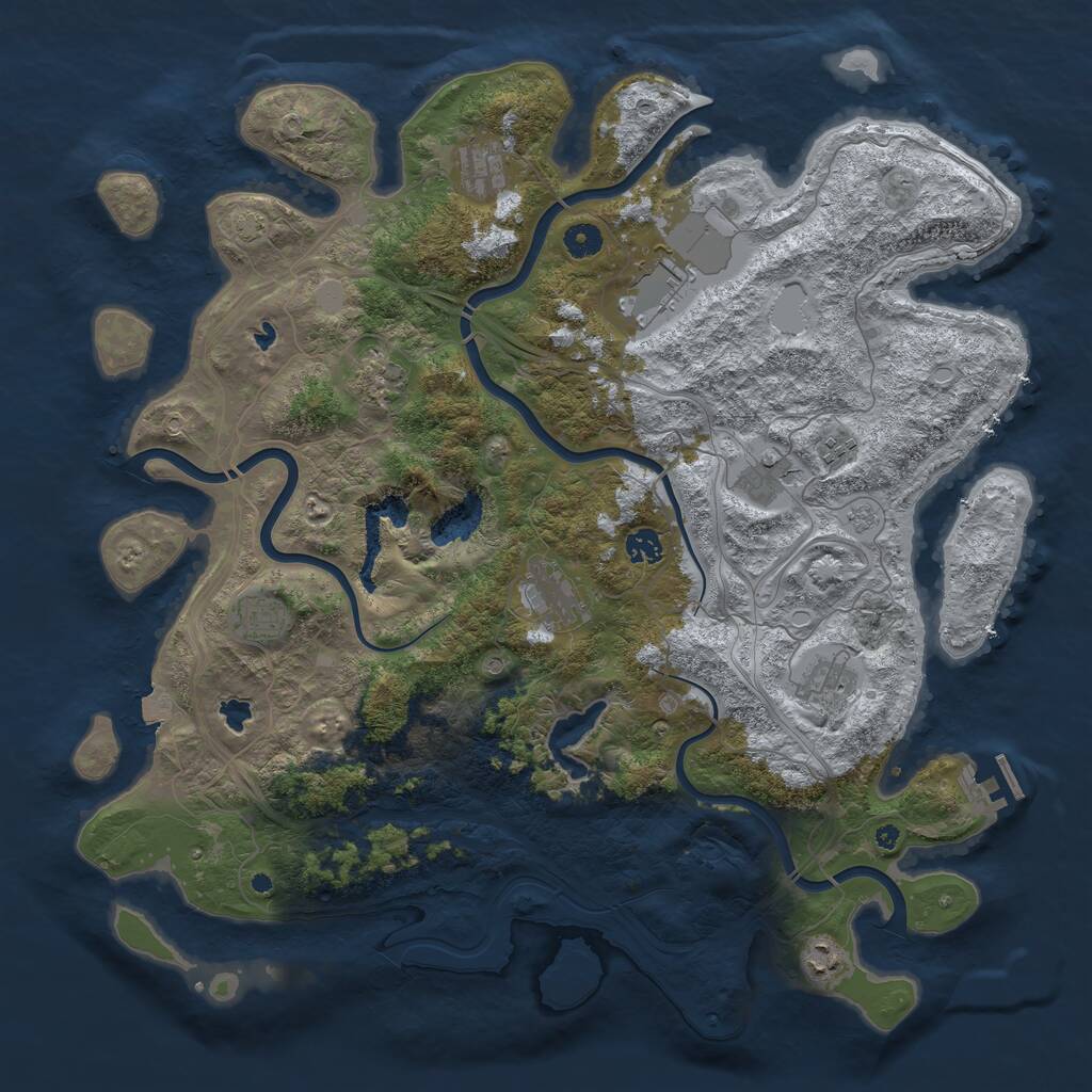 Rust Map: Procedural Map, Size: 4500, Seed: 45383793, 15 Monuments