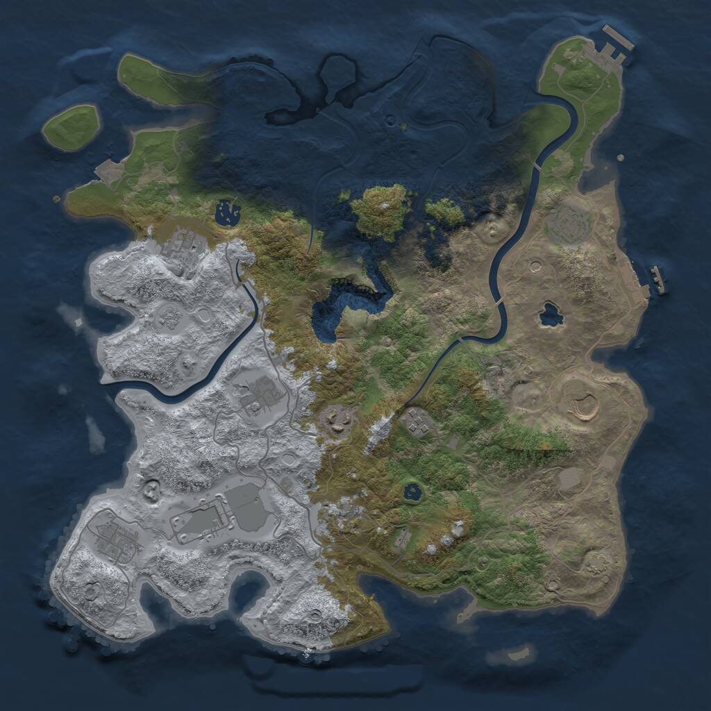 Rust Map: Procedural Map, Size: 4000, Seed: 1319799800, 16 Monuments