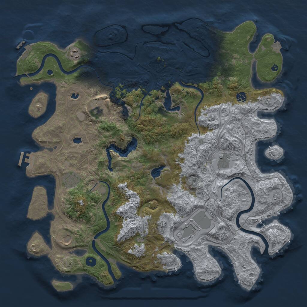 Rust Map: Procedural Map, Size: 4500, Seed: 1476572182, 15 Monuments