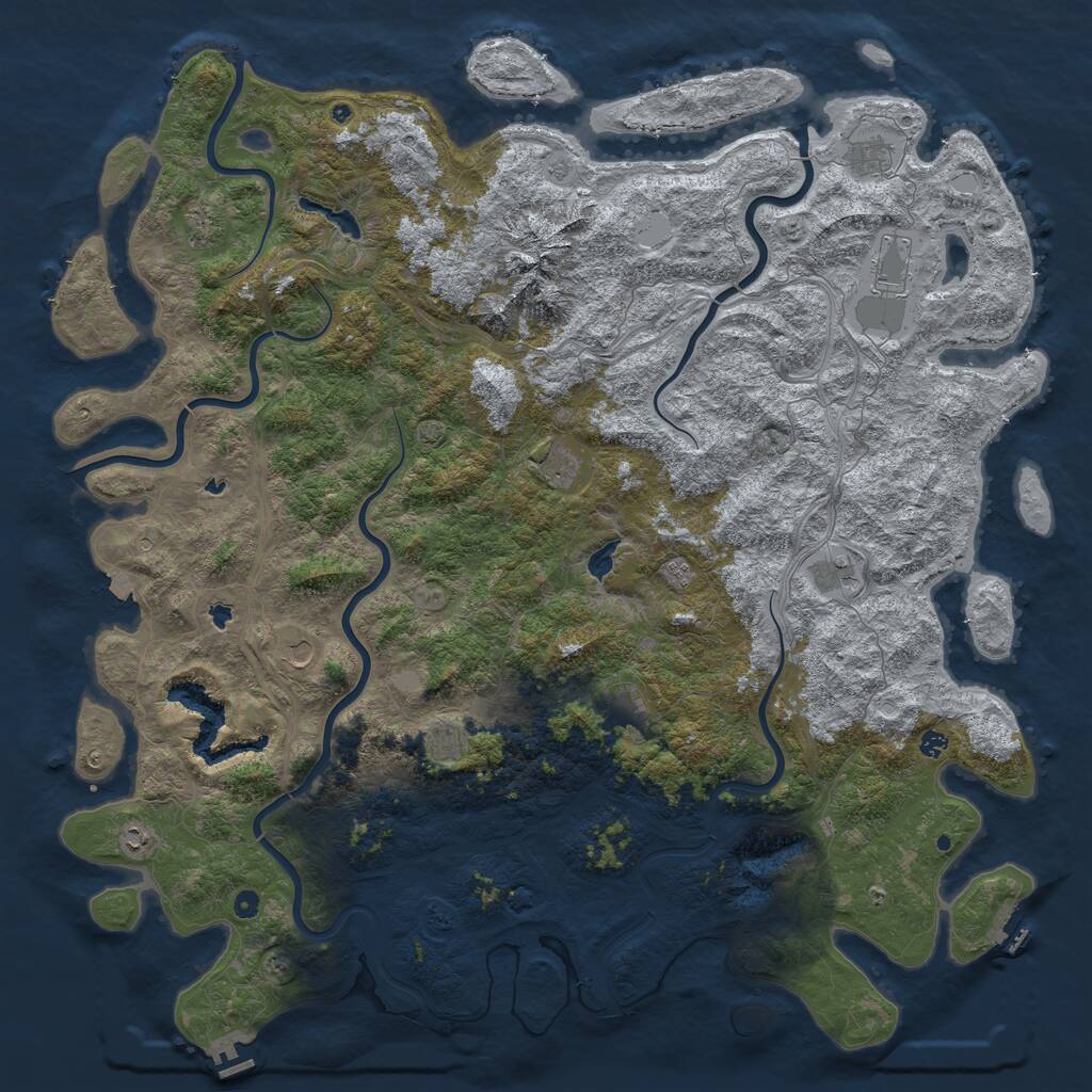 Rust Map: Procedural Map, Size: 6000, Seed: 1558114831, 17 Monuments