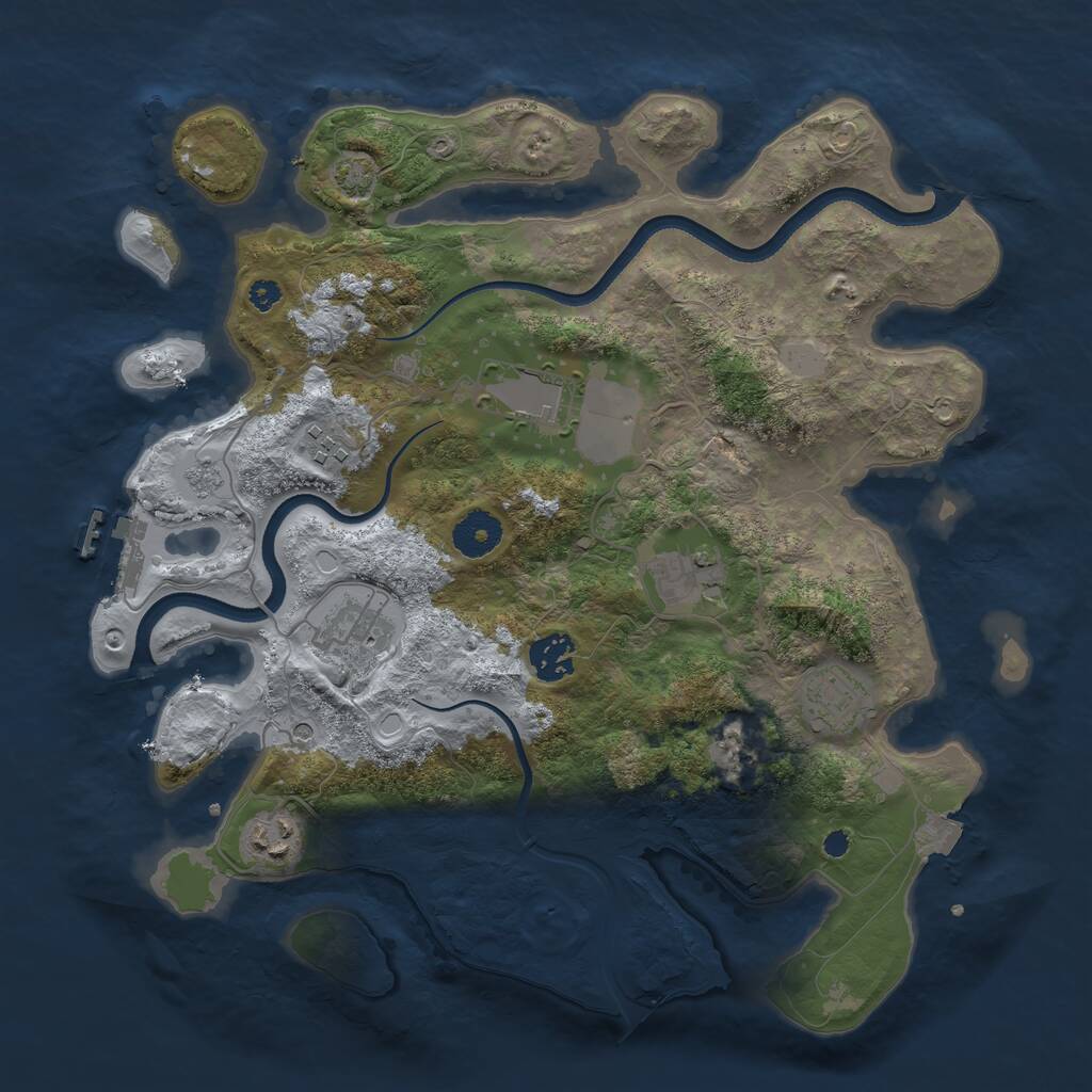 Rust Map: Procedural Map, Size: 3500, Seed: 4983148, 12 Monuments