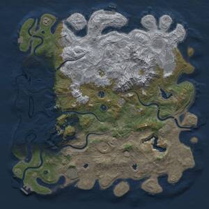 Thumbnail Rust Map: Procedural Map, Size: 5000, Seed: 1054376713, 16 Monuments