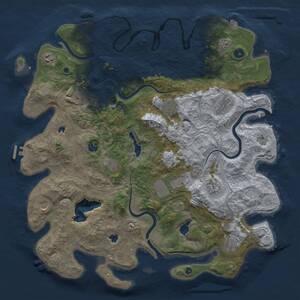 Thumbnail Rust Map: Procedural Map, Size: 4500, Seed: 1239521363, 17 Monuments