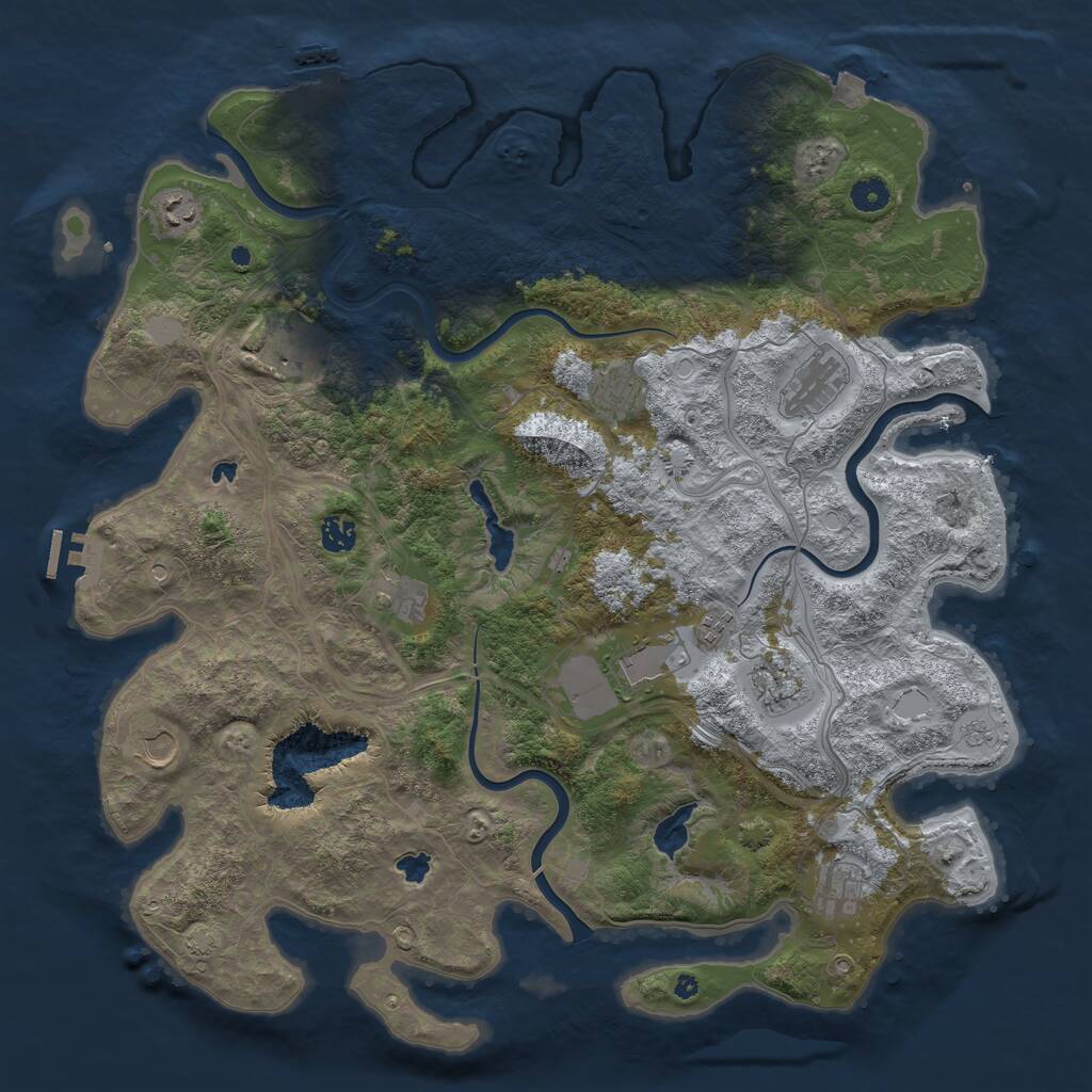 Rust Map: Procedural Map, Size: 4500, Seed: 1239521363, 17 Monuments