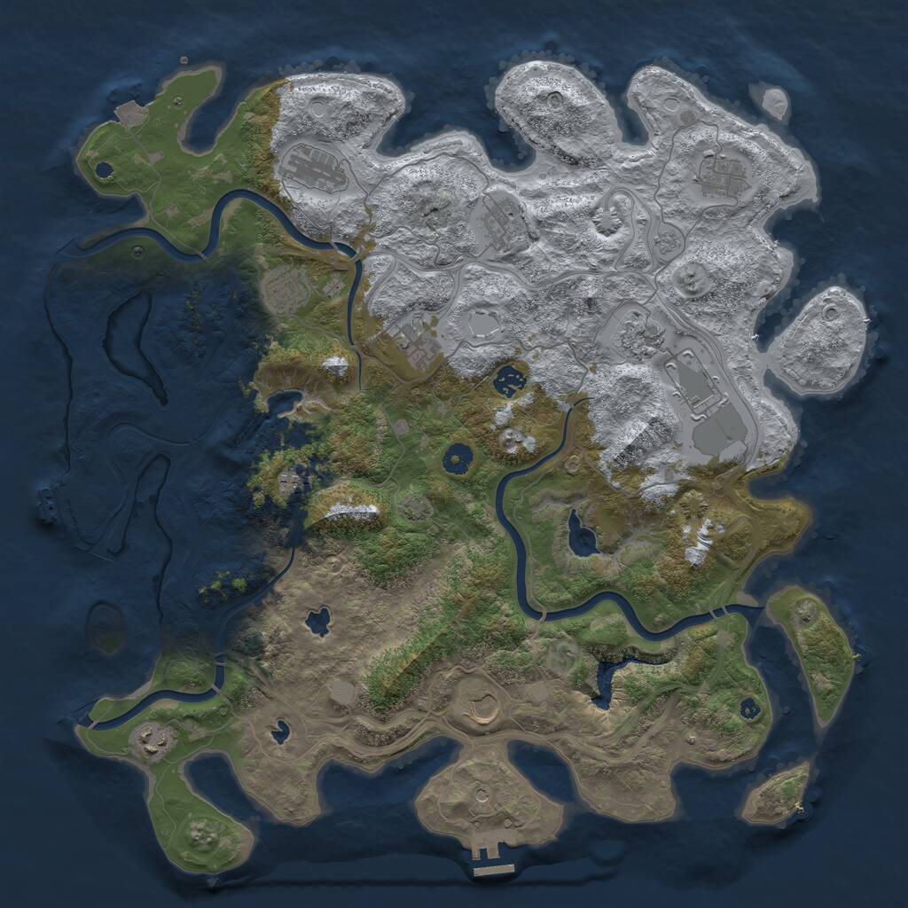 Rust Map: Procedural Map, Size: 4500, Seed: 1968175362, 17 Monuments