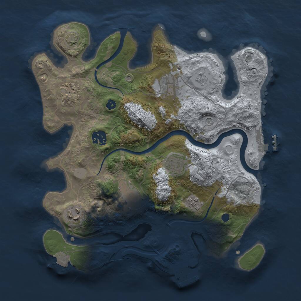 Rust Map: Procedural Map, Size: 3000, Seed: 1717456560, 13 Monuments