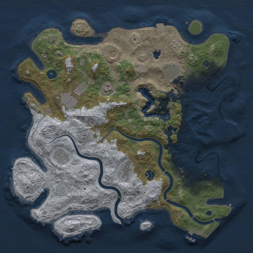 Rust Map: Procedural Map, Size: 4000, Seed: 439113492, 14 Monuments