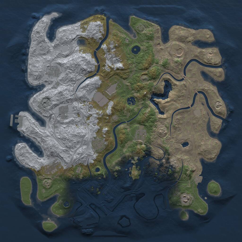 Rust Map: Procedural Map, Size: 4250, Seed: 1399539348, 17 Monuments