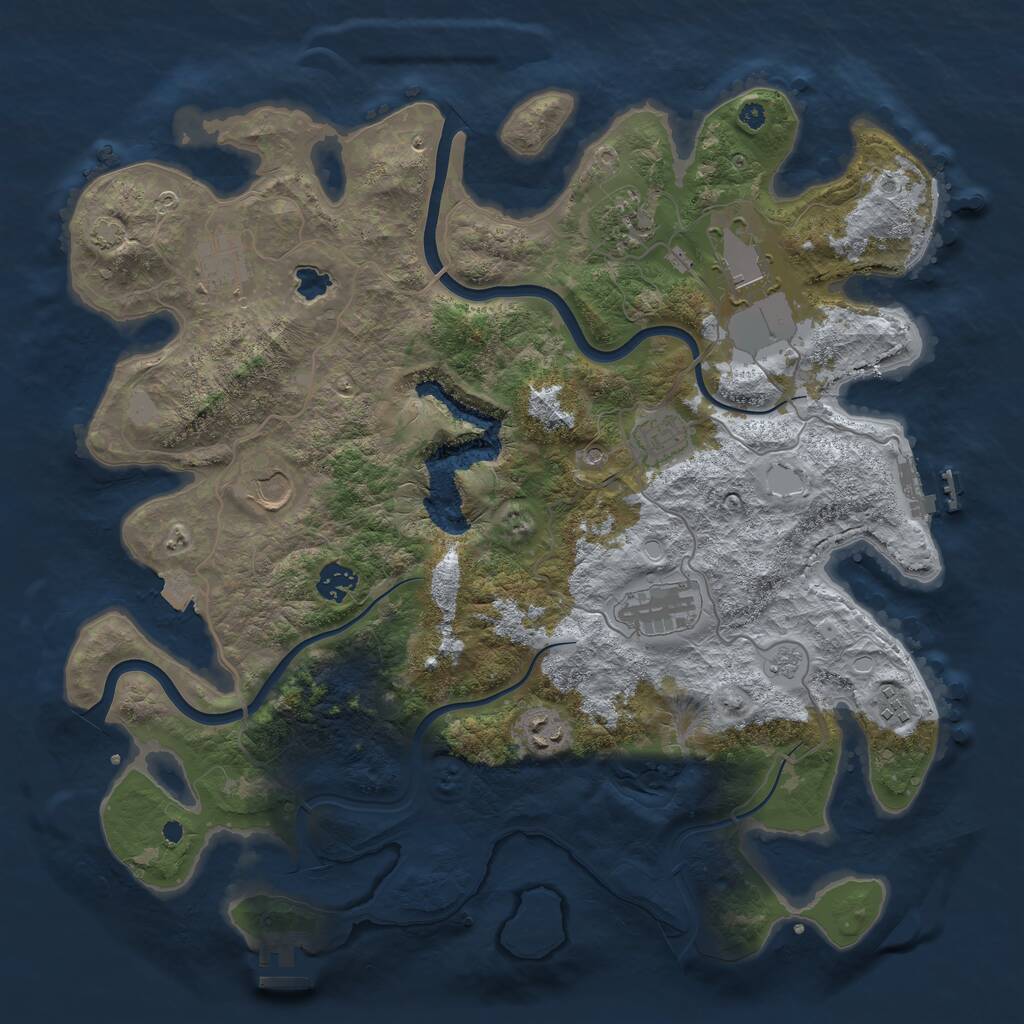 Rust Map: Procedural Map, Size: 4000, Seed: 348138111, 15 Monuments